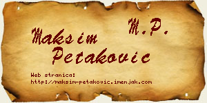Maksim Petaković vizit kartica